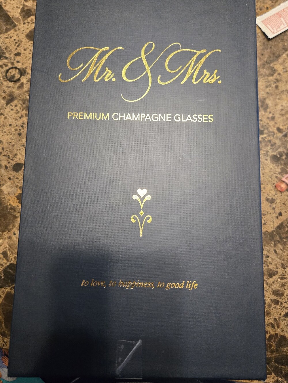 Mr & Mrs Premium Champagne Glasses Gold